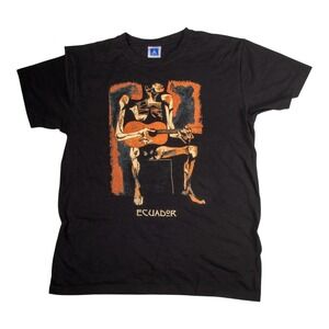 Men's Ecuador T Shirt Size Small Black Short Sleeve Crew Neck Cotton